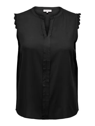 ONLY CARMAKOMA - CARMUMI S/L TOP WVN NOOS Black - Gr. - 50