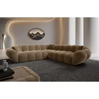 Sofa Dreams Ecksofa Maleron L Form Polstersofa, Design, 4-Sitzer, Loungesofa, Samtstoff Bezug in Braun