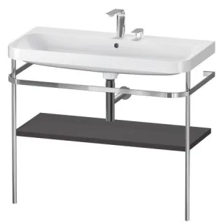 Duravit Happy D.2 Plus c-shaped Set mit Metallkonsole Graphit Supermatt 975x490x850 mm - HP4838E8080 HP4838E8080