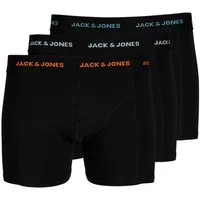 Jack & Jones Trunk 3x black (3-St) mit Markenschriftzug am Bund