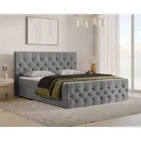 MOEBLO Boxbett Boxspringbett 13 (Chesterfield, Bonell, Topper, Doppelbett gepolstertes Kopfteil mit Bettkasten, Polsterbett Kontinentalbett, dekorativem Kopfteil), Boxspring, - (BxHxT): 174/194/214x113x223 cm