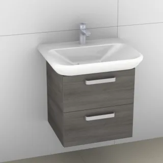 Artiqua 413 Waschtischunterschrank für MyDay 125460 Graphit Struktur quer, 413-WU2L-K90-7070-401 413-WU2L-K90-7070-401