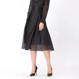 Ausgestellter Rock aus Organza und Satin