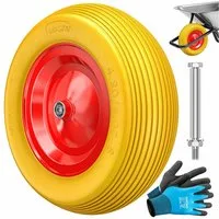 MASKO Schubkarren-Rad, PU Schubkarrenrad Vollgummi 200 kg pannensicher 4.80/4.00-8 Ø