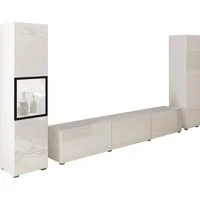 Home affaire Wohnwand BERLIN III, Vitrine Türschlag links/rechts wechselbar, (Komplett-Set, 3-St), moderne grifflose Mediawand Breite 260 cm, Vitrine mit Verglasung