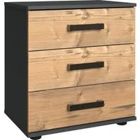 Wimex Nachttisch Stockholm, Nachtkommode 52cm breit, Made in Germany, Industrial Look, 2 Höhen zur Auswahl, einzeln oder im 2er Set