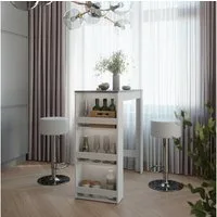 Vicco Bartisch Repose, Weiß/Anthrazit/Weiß, 45 x 110 cm mit 2 Barhockern (3-St)