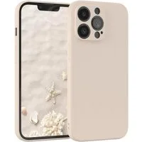 EAZY CASE Handyhülle für Apple iPhone 13 Pro Hülle Silikon 6,1 Zoll, Bumper Case Matt Slimcover Silikonschutzhülle elastisch Taupe / Beige