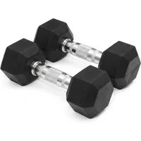 Black Snake Hantel-Set Hexagon Kurzhantel 2er-Set gummiert für Muskelaufbau und Fitness, (2er-Set, 10 kg), gummiert, rollsicher, geriffelter Griff, Einsteiger bis Profi