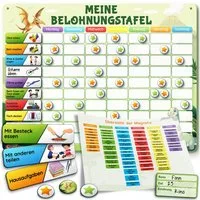 Likarto Lernspielzeug Belohnungstafel Kinder - Montessori Aufgabenplaner & Magnettafel, individuell anpassbar, beschreibbar