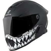 Bogotto Motorradhelm Rapto Jaws Helm, vorbereitet für Kommunikationssystem,vorbereitet für Pinlockschei