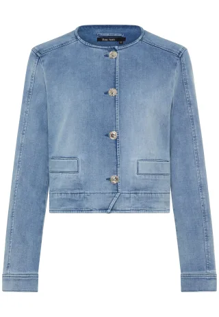 Marc Aurel - Jeansjacke ohne Kragen blue denim - Gr. - 42