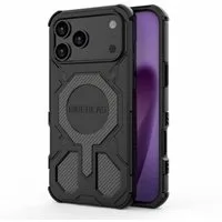 Wigento Smartphone-Hülle Für Apple iPhone 17 Pro Max BIBERCAS Series MagSafe Hülle Schwarz, MagSafe Schutzhülle mit robustem Mech-Design