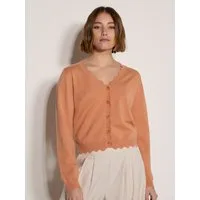 Apricot Cardigan Strickjacke mit Wellenkante Einfarbig
