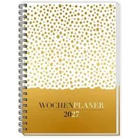 Trötsch Verlag Taschenkalender TRÖTSCH - Wochenplaner A5 mit Wire-O Gold 2027
