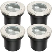 Clanmacy LED Einbaustrahler 3W LED Bodenleuchte Beleuchtung Bodenstrahler Aussen-Beleuchtung, 3er, LED wechselbar, Warmweiß