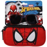 Spiderman Sonnenbrille Kinder mit Etui und Aufbewahrungshülle für Schule und Freizeit
