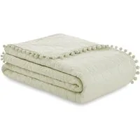 AmeliaHome Tagesdecke Tagesdecke Bettüberwurf Allzweckdecke Wohndecke mit Pompons, Ultrasonic Steppung