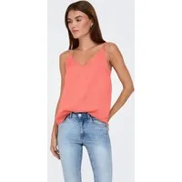 ONLY Spaghettitop ONLDEBBIE SINGLET NOOS WVN Kunstfaser, regular fit, Rundhals
