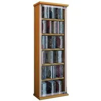 VCM Standregal Holz CD DVD Stand Regal Schrank Classic Glastür, 1-tlg., 92x31x18cm Schrank, Aufbewahrung
