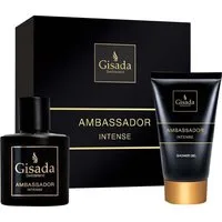 Gisada Pflege-Geschenkset Gisada Ambassador Intense Geschenkset – EdP + Shower Gel, 2-tlg., Set mit Duft & Pflege – frische Würze trifft holzige Intensität