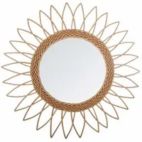 Atmosphera Créateur d'intérieur Wandspiegel Wandspiegel SONNE, Ø 50 cm, Rattan, braun, aus Rattan