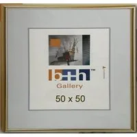 Oslo MasterLine Einzelrahmen Bilderrahmen Kunststoff Klarglas Puzzlerahmen Portraitrahmen Foto, Format 50 x 50 cm quadratisch Rahmenfarbe gold matt