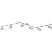 GLOBO LIGHTING Deckenspot, Leuchtmittel nicht inklusive, Deckenlampe Wohnzimmerleuchte Spots beweglich Metall nickel L 180 cm