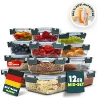 uandu home Frischhaltedose Glasbehälter mit Deckel, Frischhaltedosen Glas mit Deckel, (glasdosen mit deckel set, glas tupper mit deckel, glass food container, frischhaltedosen mit deckel glas, glasdose mit deckel, Borosilikatglas mit Deckel, Meal pre