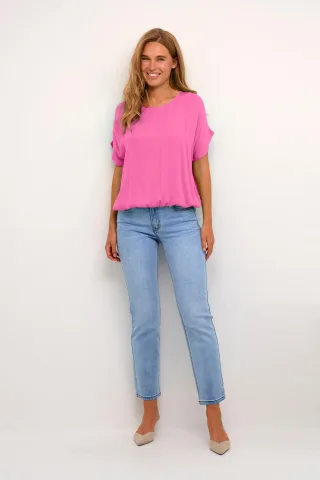 Ärmellose Bluse Loose fit Rose Violet pink
