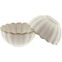 Almina Müslischale Bloomy 6er-Set aus hochwertigem Porzellan - 11,5 x 5 cm, Creme, (Set, 6-tlg)