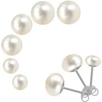 Firetti Perlenohrringe Multipack Schmuck Geschenk Silber 925 Ohrschmuck Perle (Set, 6-tlg), mit Süßwasserzuchtperle