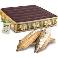 livasia Sitzkissen Bodensitzkissen (Deluxe) vegan und handgefertigt, 50x50x10cm, Kapok