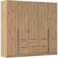 OTTO home Drehtürenschrank Kleiderschrank Schrank Garderobe AGORDO mit Dekor- oder Hochglanzfront (in zwei Griff-Farben, Breite 226 cm) mit Außenschubkästen, Serie in 7 Breiten und 2 Höhen MADE IN GERMANY