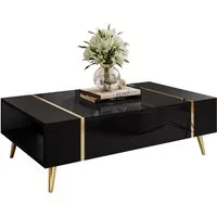 yourhouse24 Couchtisch ONYX auf goldenen Beinen Hochglanz