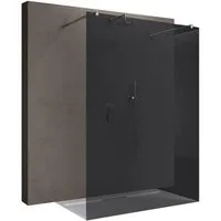 doporro Walk-in-Dusche Duschwand Duschtrennwand Walk-In Dusche mit Doppel-Stabilisator, Einscheibensicherheitsglas