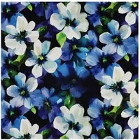 maDDma Stoff Punta di Roma Flower ab 0,5 m x 158 cm Viskose-Stoff Jersey Meterware, schwarz