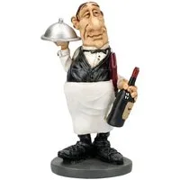 Figuren Shop GmbH Dekofigur Kellner Figur – Lustige Ober Statue Sammlerfigur Warren Stratford 11cm