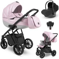 BabyMerc Kombi-Kinderwagen Vip Lux 5 in 1 inkl. Sportsitz, Autositz und Iso Base in 8 Farben