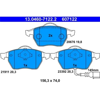 ATE Bremsbel?ge vorne Audi A3 Seat Leon Skoda Octavia VW Bora