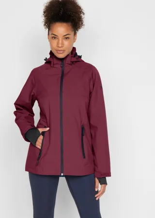 bonprix Wasserdichte Funktions-Jacke mit reflektierenden Details, rot, Gr.40, Sportliche Regenjacke mit abnehmbarer Kapuze und versiegelten Nähten