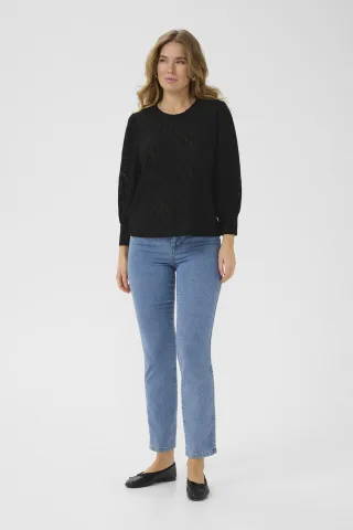 Langarm-Bluse Regular fit Black