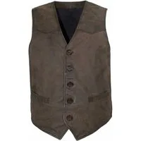 Maddox Lederweste Maddox - Herren Lederweste Lammnubuk Leder dunkelbraun