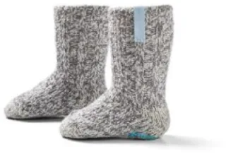Soxs Baby Anti-Rutsch Wollsocken, grau - little blue, 19-28