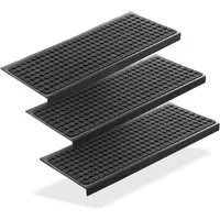 BigDean Stufenmatte 3 Stück Treppenstufenmatten aus Gummi 75 x 25 cm Anti Rutsch, Eckig, Höhe: 3 mm, Outdoor geeignet, Antirutsch, Witterungsbeständig, Easy Clean