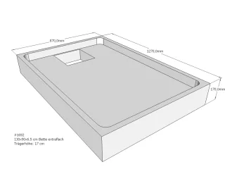 Neuesbad Wannenträger für Bette extraflach 130x90x6,5 SD22790