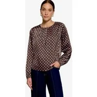 Zero Satinbluse fein gemustert / elastische Bündchen