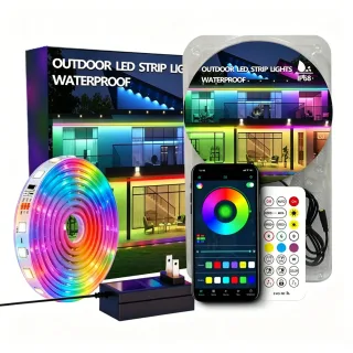 Elfeland RGB LED Smart Strip Light Waterproof IP68 Bluetooth APP & Remote Control Music Sync RGBIC Strip Light for Indoo