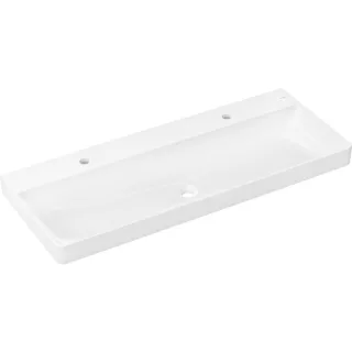 hansgrohe Xelu Q Waschtisch 60322450 1200x480mm, mit 2 Hahnlöchern, ohne Überlauf, weiß