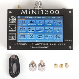 Mini 1300 Portable Antenna Analyzer 0.1-1300MHz SWR Meter Frequency Scan S21 Spectrum Analyzer TDR LC Meter Signal Gener